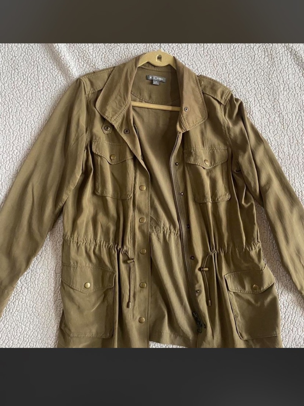 Women’s Utility Jacket in Olive with Cinch Waist